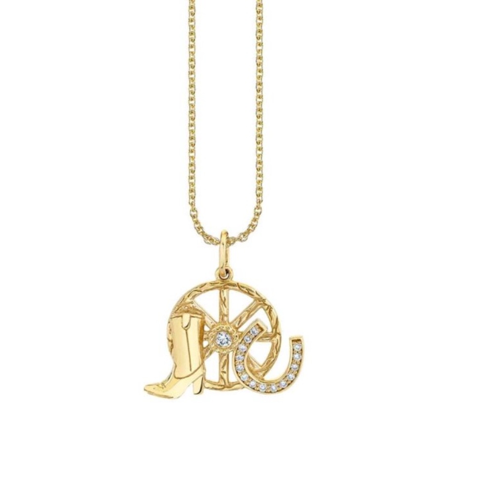 MAKE OFFER Sydney Evan Gold & Diamond Western Cluster Charm